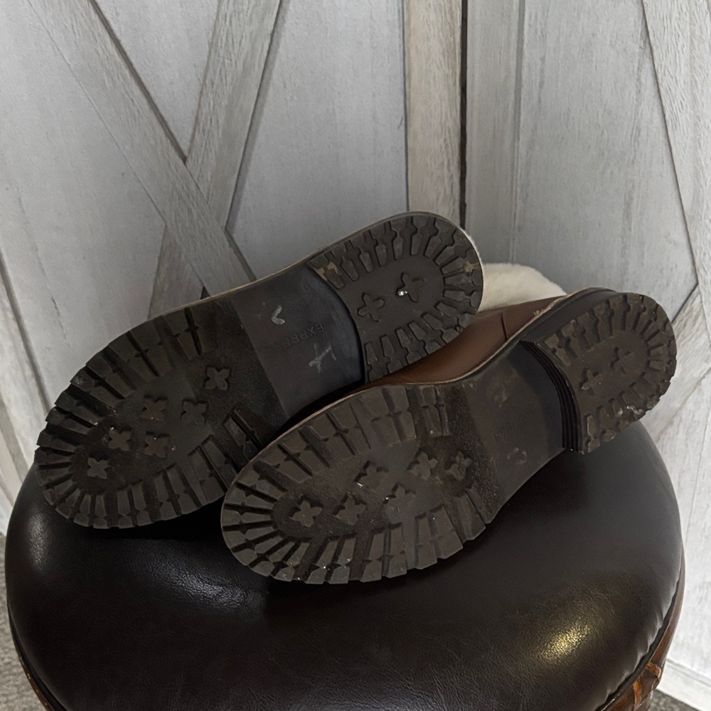 Women's Brown Fur-Lined Ankle Boots - Picture 7 of 8